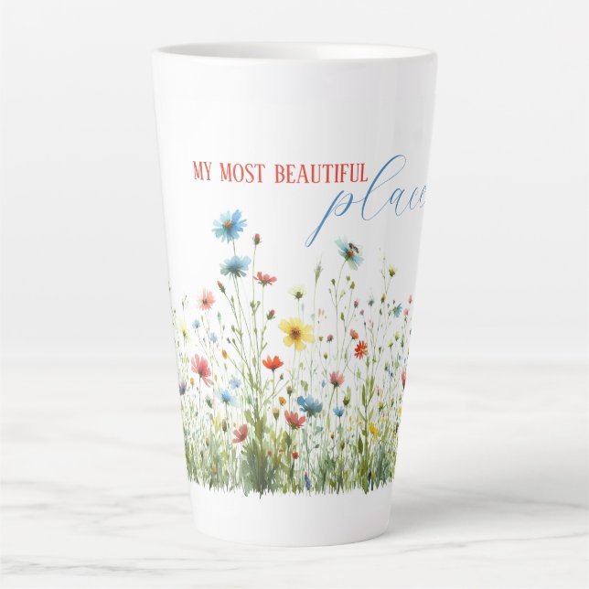 Grosse Mug En Latte Mon Endroit Le Plus Beau (Devant)