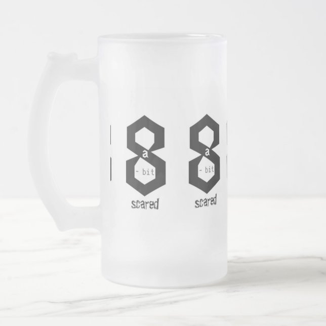 Grosse Mug monochrome rayé de 8 bits (Gauche)