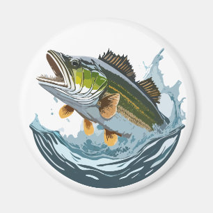 Große Mund Bass markante Wasseroberfläche Magnet