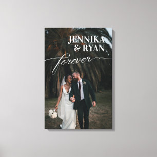 Große Namen Weiße Überlagerung Forever Hochzeitsfo Leinwanddruck