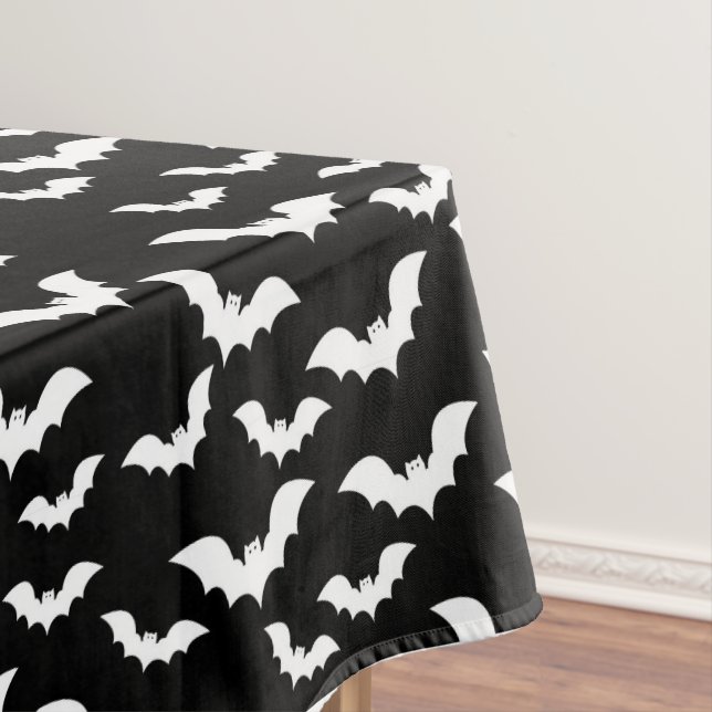Grosse nappe d'Halloween Bats blancs (In Situ)