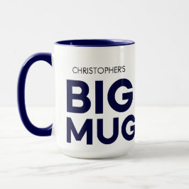 Große Navy-Tasse | Große Tasse | INDIVIDUELLE NAME