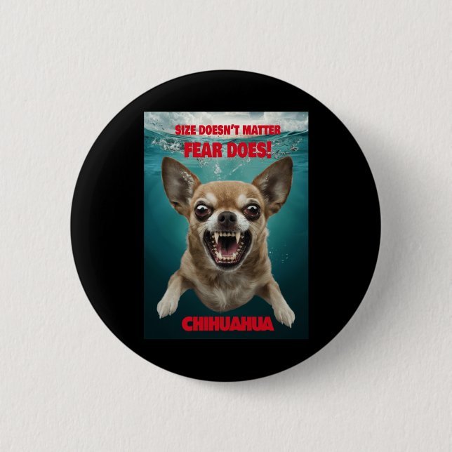 Größe nicht ...Angst tut! Aufkleber Button (Vorderseite)