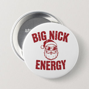 Große Nick Energie Lustiger Weihnachtsmann Unfreun Button