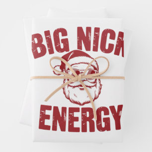Große Nick Energie Lustiger Weihnachtsmann Unfreun Geschenkpapier Set