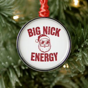 Große Nick Energie Lustiger Weihnachtsmann Unfreun Ornament Aus Metall