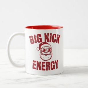Große Nick Energie Lustiger Weihnachtsmann Unfreun Zweifarbige Tasse