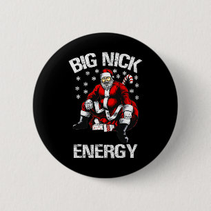Große Nick Energie Lustiger Weihnachtsmann Weihnac Button