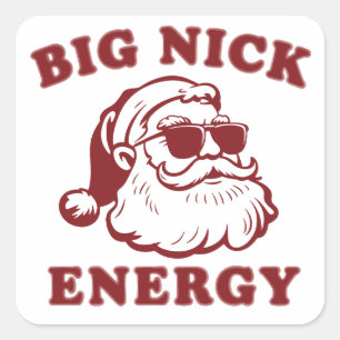 Große Nick Energie Lustiger Weihnachtsmann Weihnac Quadratischer Aufkleber