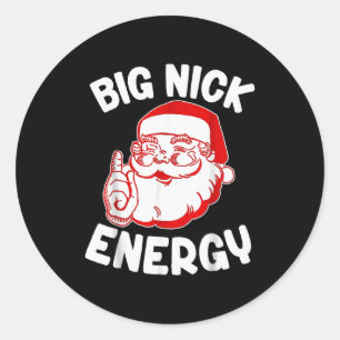 Große Nick Energie Lustiger Weihnachtsmann Weihnac Runder Aufkleber
