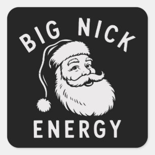 Große Nick Energie Lustiger Xmas Fetter Weihnachts Quadratischer Aufkleber