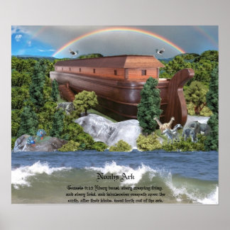 Große Noahs Ark Diorama Gloss-Leinwand Poster