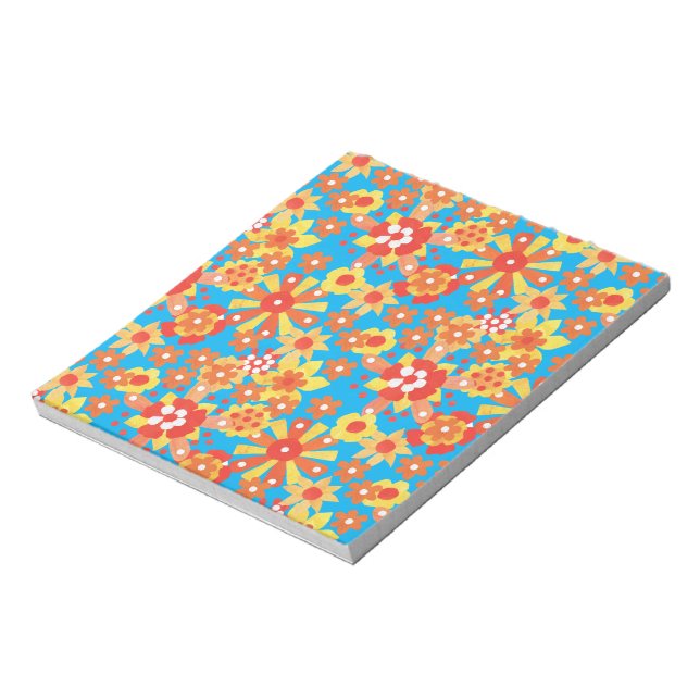 Große Notepad- oder Jotter-, Ditzy Orange-Blume Notizblock (Rotiert)