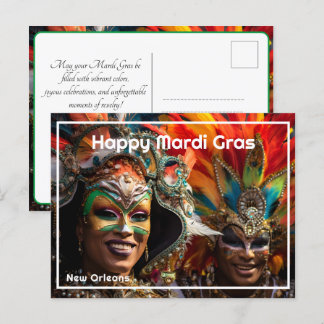 💚 💜 💛 Große Offenbarung: Mardi Gras Magic Postkarte