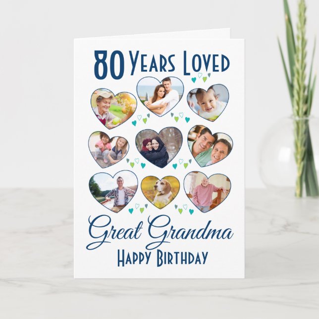 Große Oma Birthday Foto Collage Karte (Vorderseite)