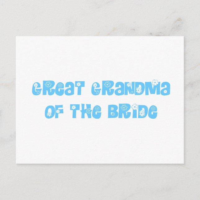 Große Oma der Braut Postkarte (Vorderseite)