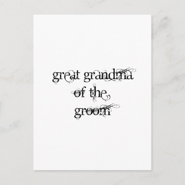 Große Oma des Grooms Postkarte (Vorderseite)