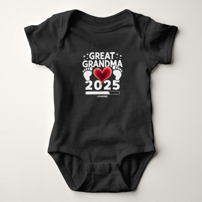 Große Oma Loading 2025 Schwangerschaftsankündigung Baby Strampler (Vorderseite)