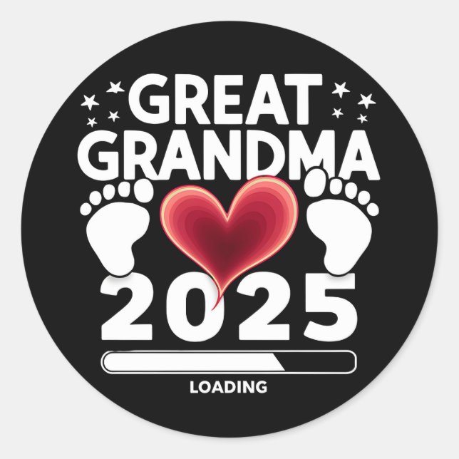 Große Oma Loading 2025 Schwangerschaftsankündigung Runder Aufkleber (Vorderseite)