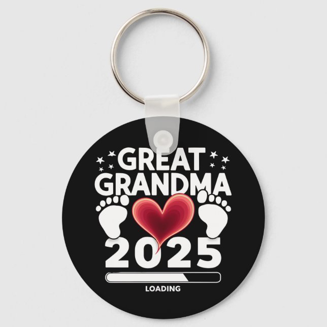 Große Oma Loading 2025 Schwangerschaftsankündigung Schlüsselanhänger (Vorderseite)