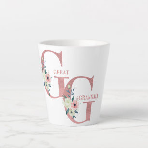 Große Oma Rosa Glitzer Blume Schreiben Milchtasse