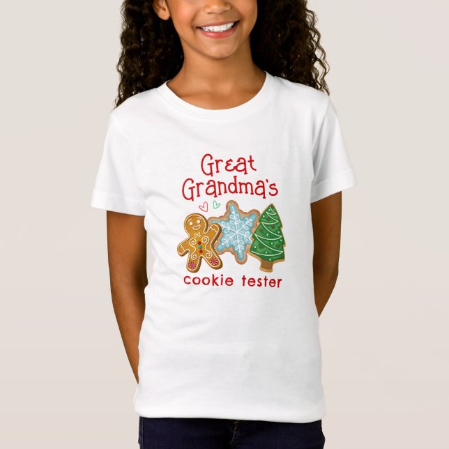 Große Oma's Cookie Tester Weihnachtskost T-Shirt (Vorderseite)
