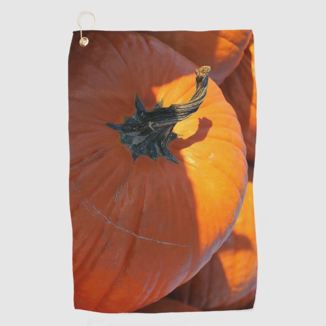 Große Orange Kürbis Golfhandtuch (Vorderseite)