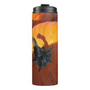 Große Orange Kürbis Thermosbecher