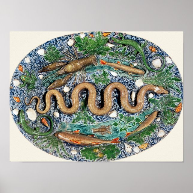 Große, ovale Schale mit Relief Poster (Vorne)