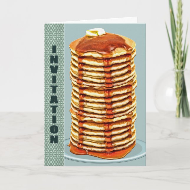 Große Pancakes mit Calico Trim Einladung (Vorderseite)