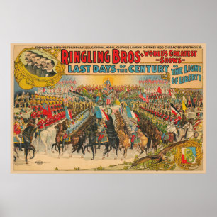 Große Parade mit Männern in Uniformen auf Pferden Poster
