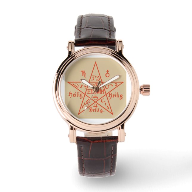 Große Pentagramm von Moses Siegel Frauenschau Armbanduhr (Vorderseite)
