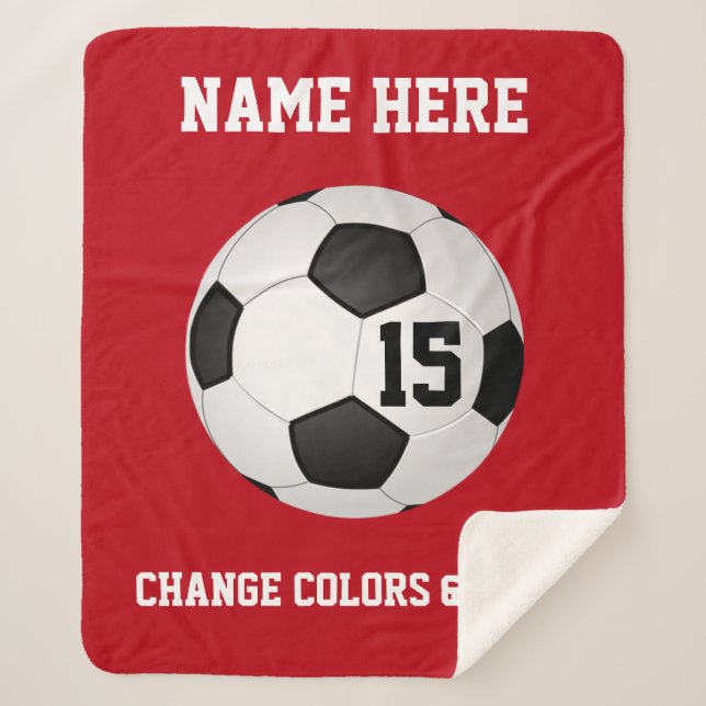 Große Personalisierte Fußball-Senior-Nachttischlam Sherpadecke (Vorderseite)