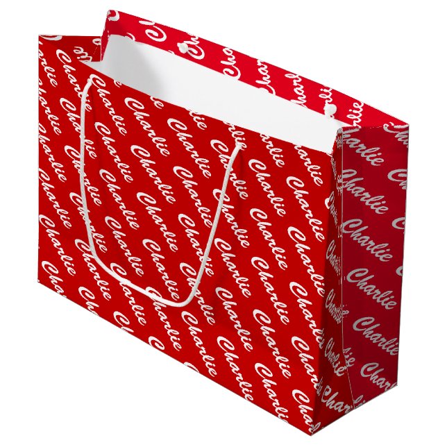 Große personalisierte Geschenktasche mit individue Geschenktüte (Vorderseite Schrägansicht)