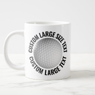 Große personalisierte Text-Riesengolf-Tasse 0,6l Jumbo-Tasse