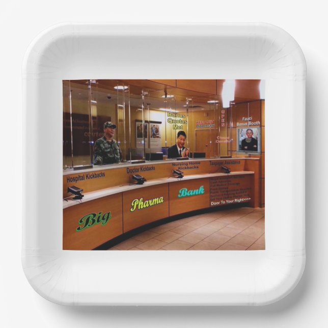 Große Pharma-Bank Pappteller (Vorderseite)