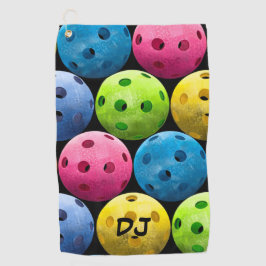 Große Pickleballs-Initialen Golfhandtuch