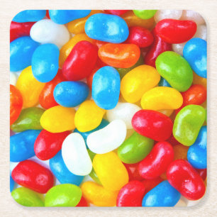Große Pile von Candy Jelly Beans Rechteckiger Pappuntersetzer