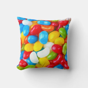 Große Pile von Candy Jelly Beans werfen Kissen