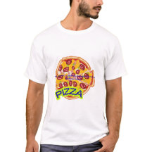 Große Pizza-Kunst – Illustration einer käsigen Sch