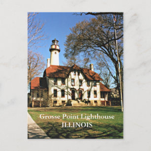 Grosse Point Lighthouse, Illinois Postcard Postkarte