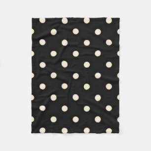Große Polka-Punkte Antiquweiß und Schwarz Fleecedecke