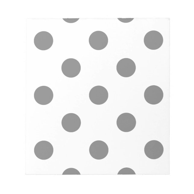 Große Polka-Punkte - grau auf weiß Notizblock (Vorderseite)