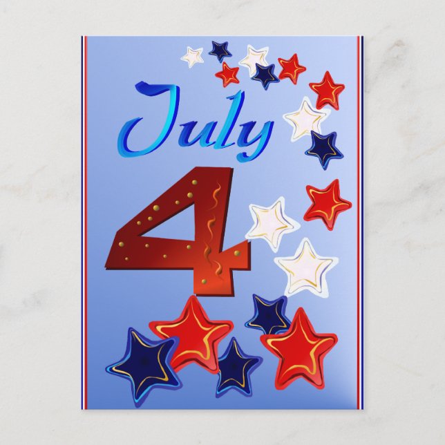 Große Postkarte vom 4. Juli (Vorderseite)