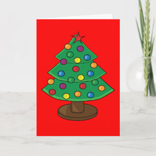 Große Print drei Tier Weihnachtsbaum Feiertagskarte