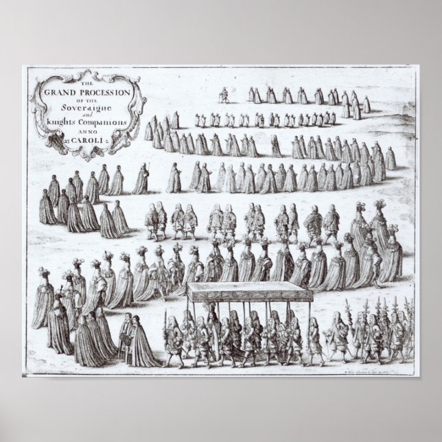 Große Prozession, Souverän und Ritter Poster (Vorne)