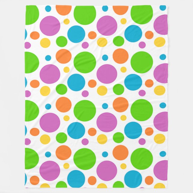 Große Punkt-Polka-Punkt-Fleece-Decke Fleecedecke (Vorderseite)