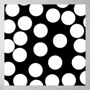 Große Punkte in Schwarz und Weiß. Poster