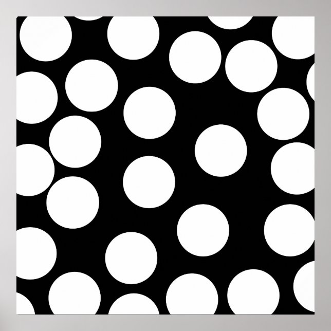 Große Punkte in Schwarz und Weiß. Poster (Vorne)