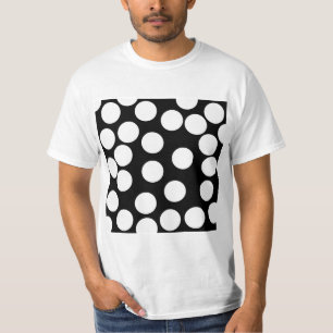 Große Punkte in Schwarzweiss. T-Shirt